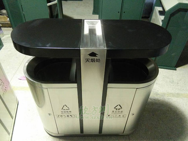 不銹鋼戶外環(huán)衛(wèi)分類(lèi)垃圾桶-戶外橢圓形不銹鋼垃圾桶