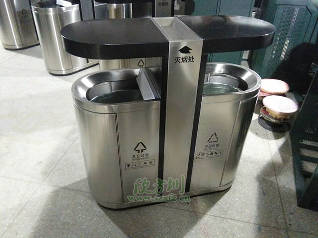 不銹鋼戶外環(huán)衛(wèi)分類(lèi)垃圾桶-戶外橢圓形不銹鋼垃圾桶