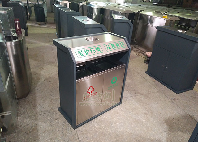 鋼制物業(yè)分類(lèi)垃圾桶欣方圳工廠(chǎng)批量生產(chǎn)成品圖