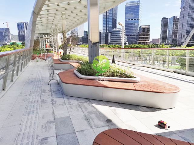 不銹鋼花池坐凳美化深圳前?？缃止珗@G9天橋城市戶外景觀